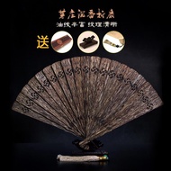 Vietnam Nha Trang Kipas Gaharu mewah Kipas Lipat Berongga Gaya Cina Kipas Kayu Retro Kipas Lipat Kra