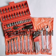 Wrench Package Socket Wrench Set + Socket Wrench Set 46 pcs + Combination L-Wrench