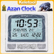 Azan Clock LCD Screen Multi-languages Islamic Table Azan Alarm Clock Gregorian Calendars Prayer Cloc