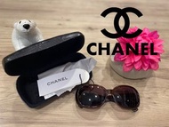 🌺 Chanel香奈兒| 復古經典山茶花太陽眼鏡😎棕色×黑色標誌可可#二手