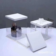 Transparent Birthday Cake Box Packing Box 4-Inch 4-Inch 6-Inch 8-Inch 8-Inch 10-Inch Double-Layer He