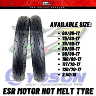 ESR MOTOR TAYAR TYRE TUBELESS 17 INCH 60/90 70/80 70/90 80/80 80/90 90/80 100/80 110/70 120/70