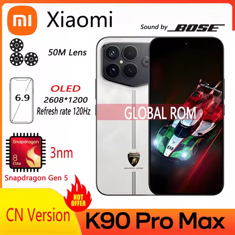 China Version Global ROM Redmi K90 Pro Max Snapdragon 8 Elite Gen5 6.9" OLED Screen 50MP Camera 100W