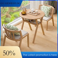 Balcony Table And Chair Leisure Coffee Table Solid Wood Balcony Table Round Table guaidheh1.sg