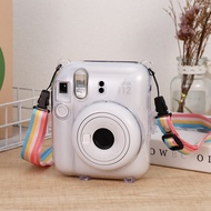 Fujifilm Instax Mini 12 Camera Case Transparent Glitter Protective Cover with Matching Color Strap A