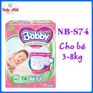 Tã quần mở một bên Bobby size NB - S74 miếng (3 - 8 kg)