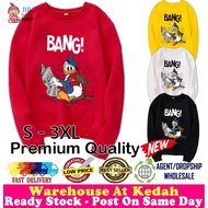 Donald Duck Sweater READY STOCK Plus size Long Sleeve Sweatshirts Hoodies Pemborong Baju Lengan Panjang 321172