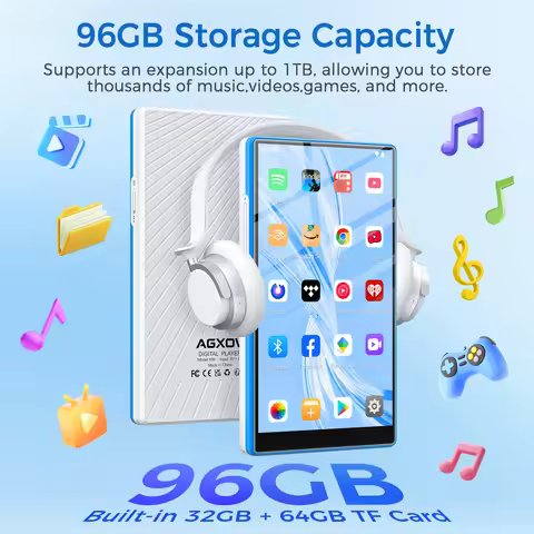 5" Touchscreen Android MP3 Player Bluetooth WiFi Built-in Speaker Compatible with Spotify Play Store