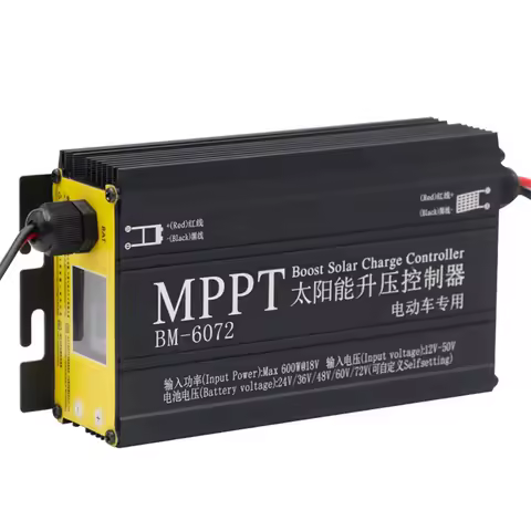 A95I-BM6072 600W MPPT Boost Solar Charge Controller for 24V 36V 48V 60V 72V Battery System Solar Pan