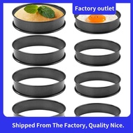 8 PCS Crumpet Rings NONSTICK English Muffin Rings Black Double Rolled Tart Rings for Muffins, Pancak