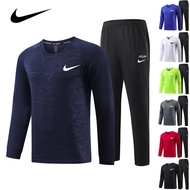 Nike Long-Sleeved Badminton Jersey Suit Men Women Trousers Fitness Running Jersey Volleyball Sportswear Training Jersey (2309) M-5XL