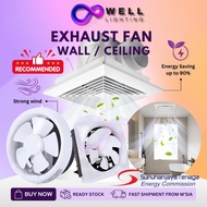 🔥SIRIM🔥Wall / Ceiling / Glass Exhaust Fan Kitchen 6" 8" 10" 12" Kipas Ekzos Dapur Ventilation Fan Wi