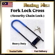 Heavy Duty Fork Lock Security Chain Lock Motorcycle Motosikal Moto Motor Kunci Rantai ULock U Lock K