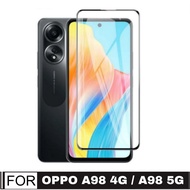 Black EdgeScreen Protector for Oppo A98 4G Oppo A98 5G 2023 Tempered Glass 9D/