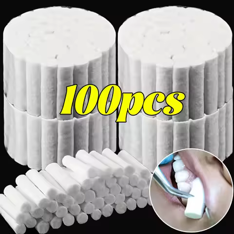 50/100pcs Disposable Dental Medical Surgical Cotton Rolls Tooth Gem High-purity Cotton Roll Dentist 