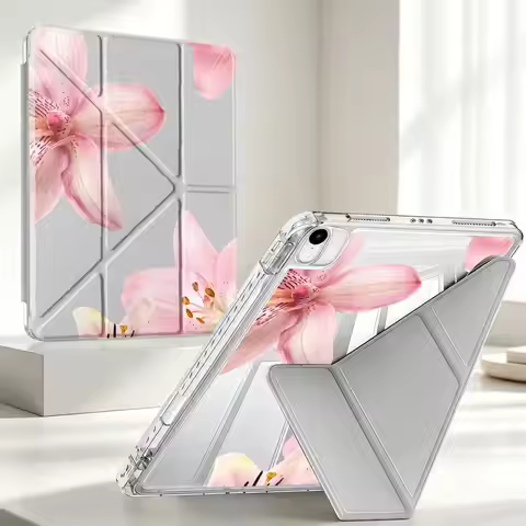 Pink Lily Flower Tablet Case For iPad Pro 13 2025 2026 11th Mini 7 6 5 Air 8 M2 M3 3 10th Gen 9th 12