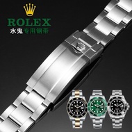 Rolex Watch Strap Steel Band Black Green Water Ghost Submariner Type Male Stainless Steel Bracelet Accessories 20mm