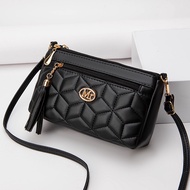 T Classy Leather Female Bag Flow Zipper Diagonal Bag