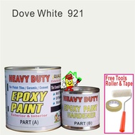 DOVE WHITE 921 ( 1L EPOXY PAINT  FREE TOOLS ROLLER AND TAPE ) HEAVY DUTY FOR FINISH TILES / CERAMIC 