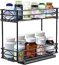 Mowhut Pull Out Medicine Organizer,Slide Out Storage Drawers,Spice Rack Organizer for Cabinet,Pill B