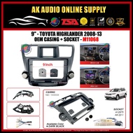 Toyota Highlander 2008 - 2013 Android Player 9" Inch  Casing + Socket -M11068+A12875