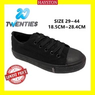 TWENTIES S204 Kasut Sekolah Hitam Bertali Sekolah Menengah | Secondary Black School Shoes | Kasut Hi