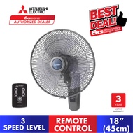 Mitsubishi 18" Kipas Dinding dengan Alat Kawalan Jauh W18-RA-P (CY-GY) - KELABU CLASSY