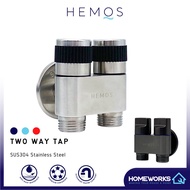 HEMOS BATHROOM FAUCET SUS 304 MINI MULTI-FUNCTION TWO WAY TAP WASHING MACHINE DUAL VALVE HM-3627