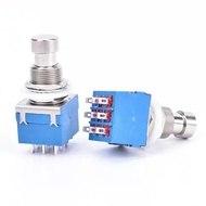 9pin 3 PDT guitar effects switch on off pedal box stomp foot metal