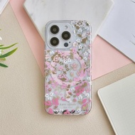 送贈品【kate spade】iPhone 15系列 MagSafe 精品手機殼 桃花紛