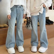 2026 Kids Girl Demin Jeans Flared Jeans Stretch Cotton Jeans