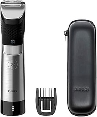 Philips Beard Trimmer Series 9000 Prestige with SteelPrecision Technology, 3-Stage Battery Display, 