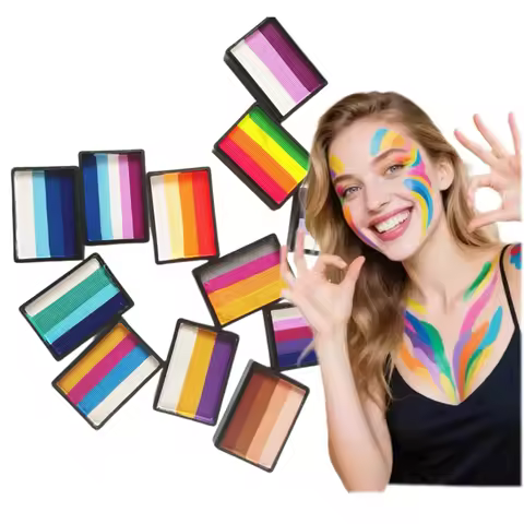 30g Water Based Rainbow Split Cake Face Painting Body Art Party Halloween Christmas Makeup Graphic P