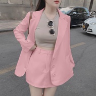 Set thời trang nữ thanh lịch áo croptop ba lỗ mix chân váy chữ A phối áo khoác vest Set bộ 3 món áo 