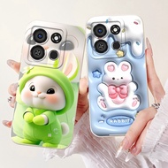 Shockproof Case For Itel A05s A663LC Casing New Fashion Rabbit Flower Soft Silicone Matte Cover For 