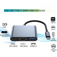 Hub Type C 3in1 - HUB USB Type-C to HDMI, USB 3.0, PD Type-C conversion port for Laptop, Phone, Sams