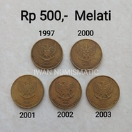 Koleksi Mini Set Tahun Lengkap Koin Uang 500 Rupiah Melati Kecil Tahun 1997 2000 2001 2002 2003