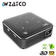 WZATCO T11 Portable Mini DLP 3D Projector HD Android 9.0 For Full 1080P MAX 4K WIFI Mobile Beamer LED Smart Projector