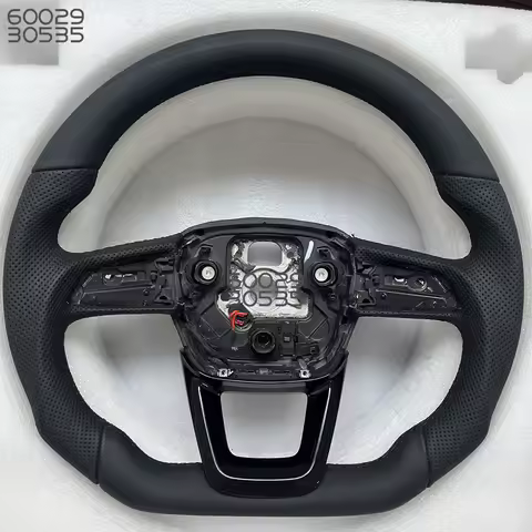 A Perforated leather Sports steering wheel for Audi Q5 FY Q7 4M Q8 S RS LOGO multifunctional steerin