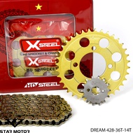 Genuine Dream chain sprocket size 428-36T-14T X1R