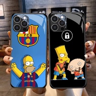 DF-1 The Simpson TPU HD Glass Casing for iPhone 15 14 Plus Pro Max