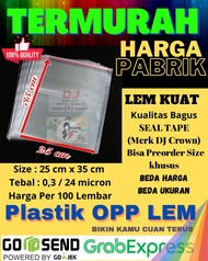PLASTIK OPP SEAL / 25 cm x 35 cm tebal 0.3 / LEM TEBAL ( PER 100 lbr)