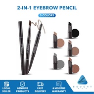 2-in-1 Eyebrow Pencil - Waterproof, Long-Lasting Tattoo Brow Pen w/ Built-in Brush, Cosmetic Makeup