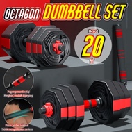 HTD Sport Dumbbell Barbell Set 20Kg Alat Olahraga Beban Angkat Besi