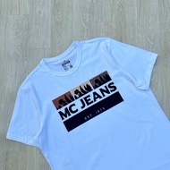 เสื้อยืดผู้ชาย แบรนด์ Mc Jeans สีขาว สกรีน Mc Jeans กรม