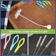 {pattaya}  Flexible Straw Brush Metal Straw Brush 8pcs Long Handle Drinking Straw Cleaning Brush Set Soft Bristles No Scratches Hanging Hole Pipe Tube Cleaner for Southeast Buyers