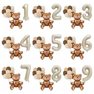3D Cream Bear Number Balloon Package