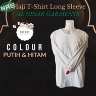 Baju Zip Lengan Panjang wanita Putih&Hitam Haji T-Shirt zip for Ladies.