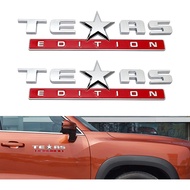 QODOLSI Pack-2 Texas Emblem Car Sticker, 10" x 2.95" ABS Waterproof Decorative Sticker, Three-Dimensional Mirror Self-Adhesive Decals Universal for Cars SUVs and Trucks