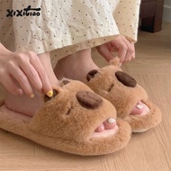 slippers for women bedroom slippers slippers Thin Strip Cute Capybara Capybara Flat Cotton Slippers 